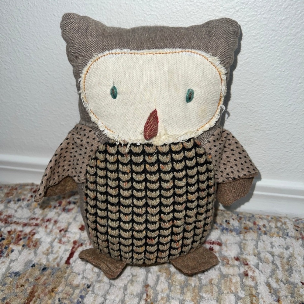 Maileg Original Ollie the Owl 8” Mixed Fabric Fox & Friends UK Exclusive Plush